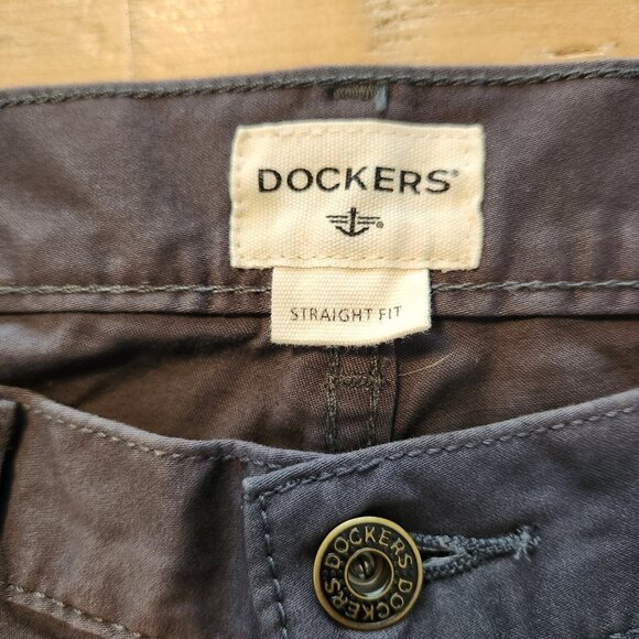 Dockers Straight Fit Pants Gray Stretch Casual Comfortable Mens 34x34‎ EUC - Picture 10 of 13